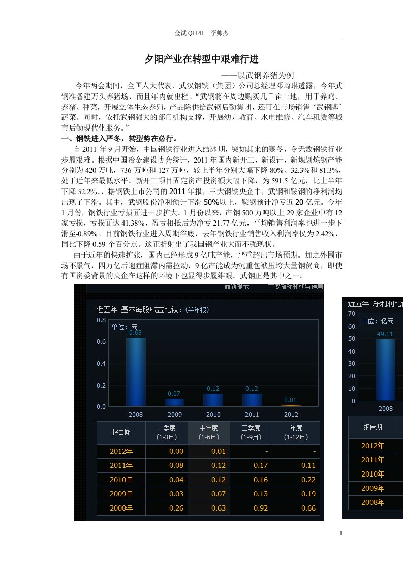 武钢转型战略分析