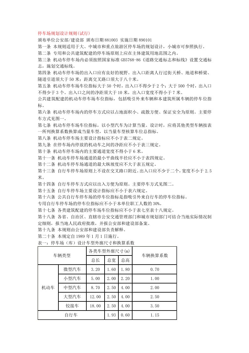 室外停车场设计规范