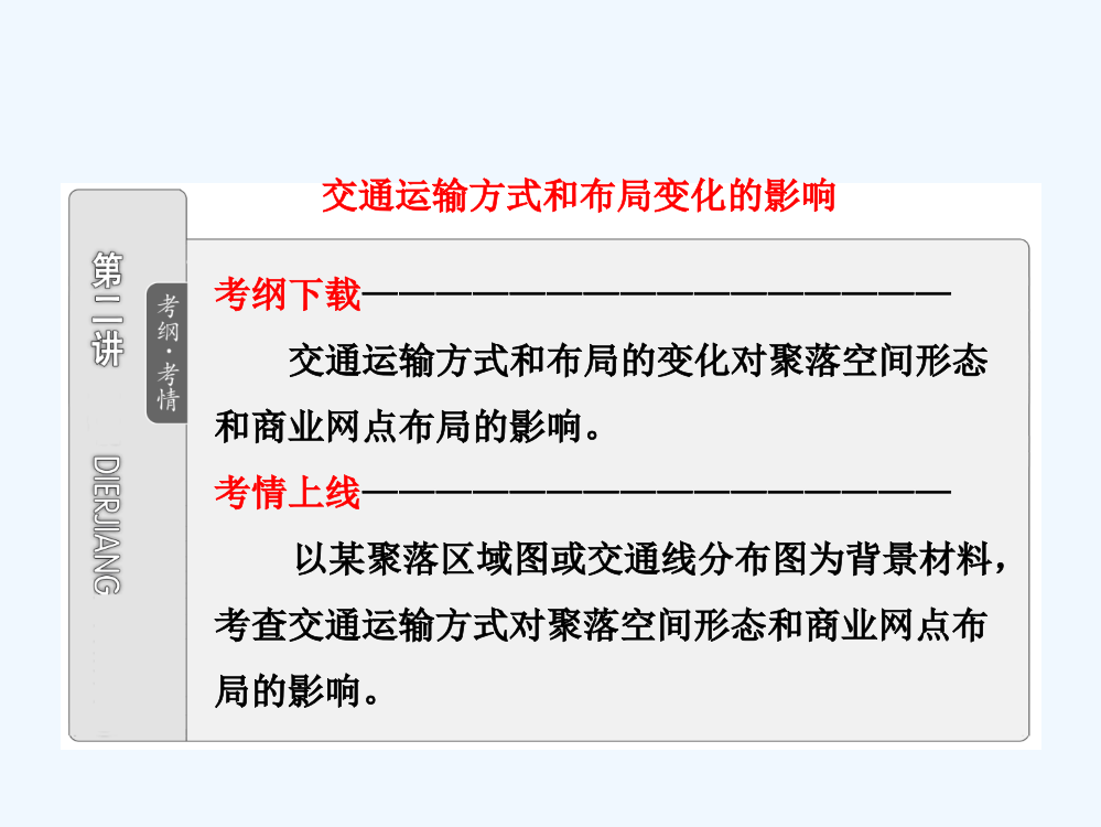 江西省信丰二中高中地理《交通运输方式和布局变化的影响》课件