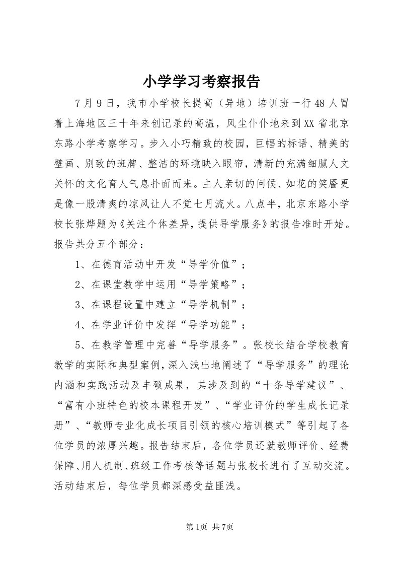 6小学学习考察报告