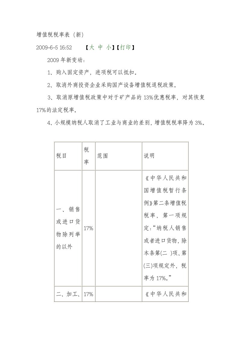 增值税税率表新doc