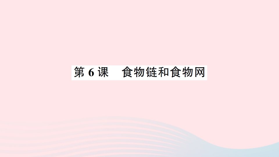 2023五年级科学下册生物与环境1.6食物链和食物网习题课件教科版