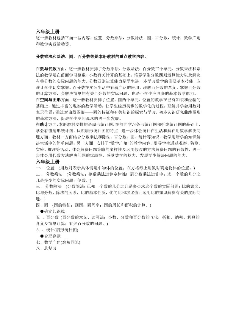 小六数学思维导图