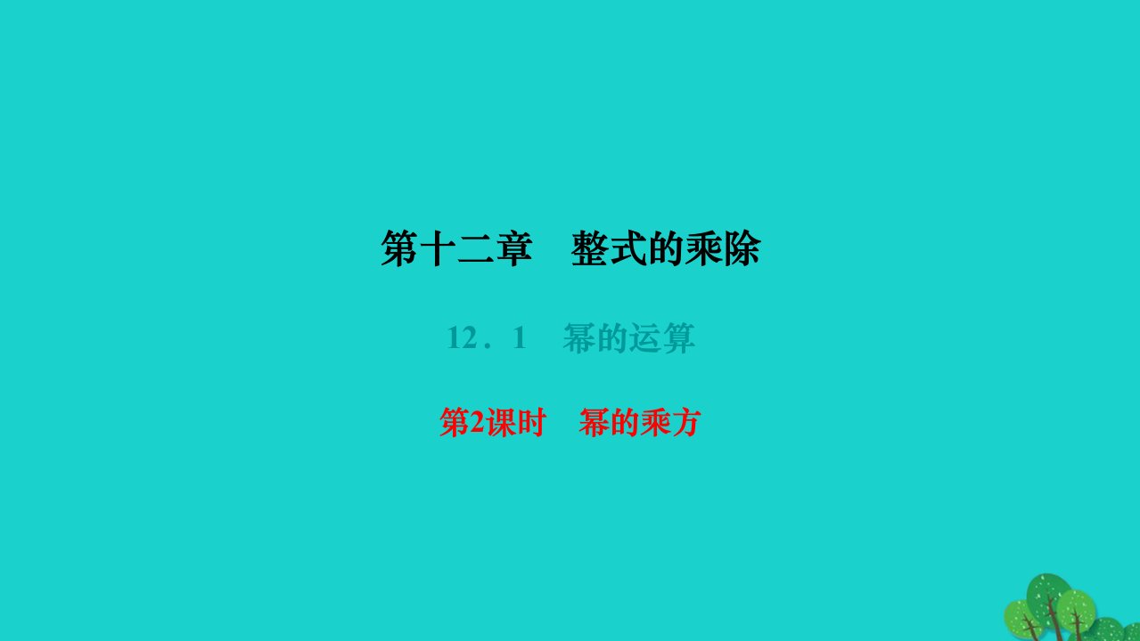 2022八年级数学上册第十二章整式的乘除12.1幂的运算第2课时幂的乘方作业课件新版华东师大版