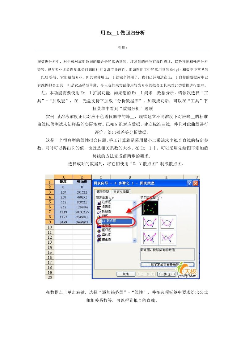 用Excel做回归分析