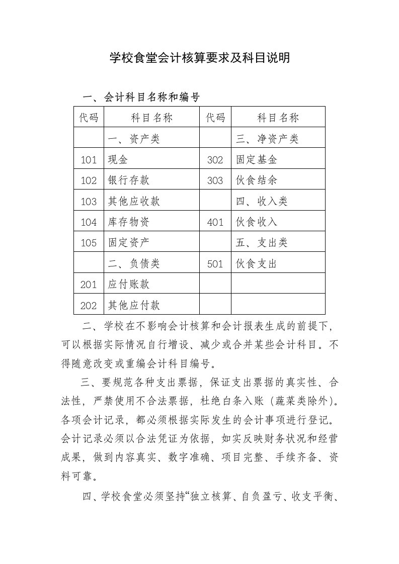 学校食堂财务管理及会计核算暂行办法下发版