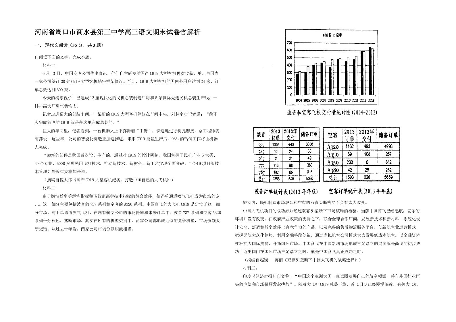 河南省周口市商水县第三中学高三语文期末试卷含解析