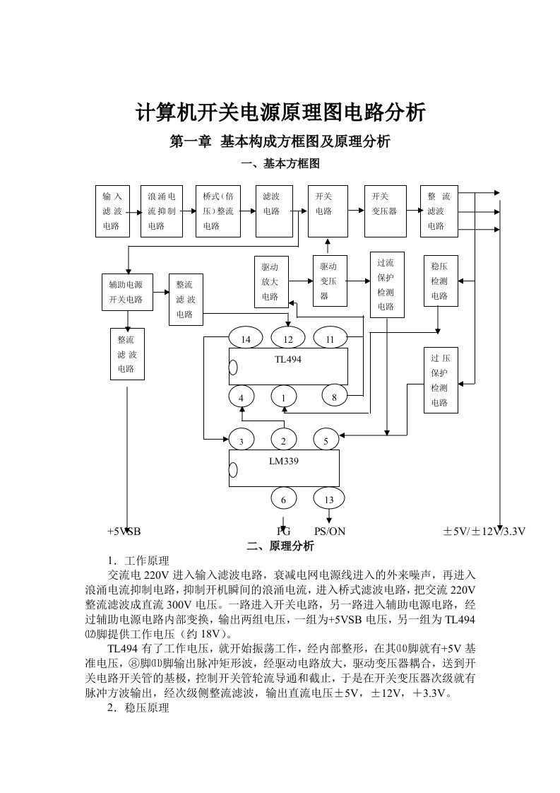 计算机开关电源原理图电路分析