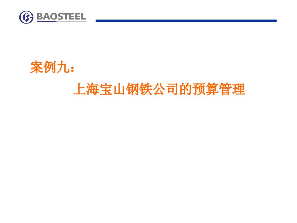 财务管理案例分析案例九上海宝山钢铁公司的预算管理