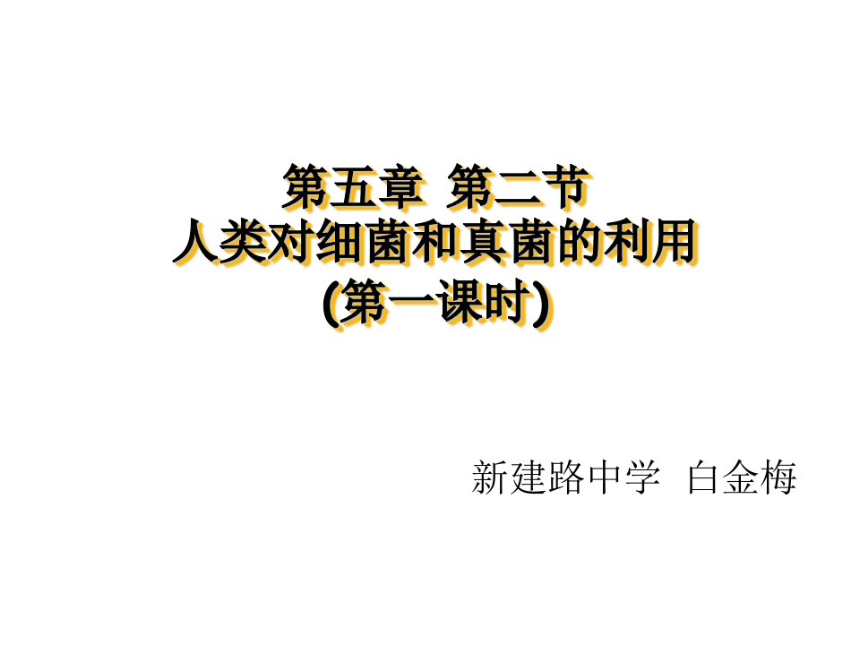 第五部分第二部分人类对细菌和真菌的利用第一课时教学课件名师编辑PPT课件