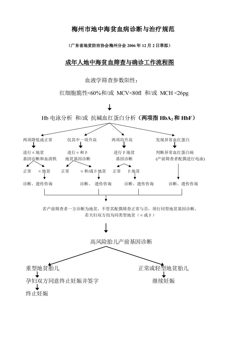 梅州市地中海贫血病诊断与治疗规范