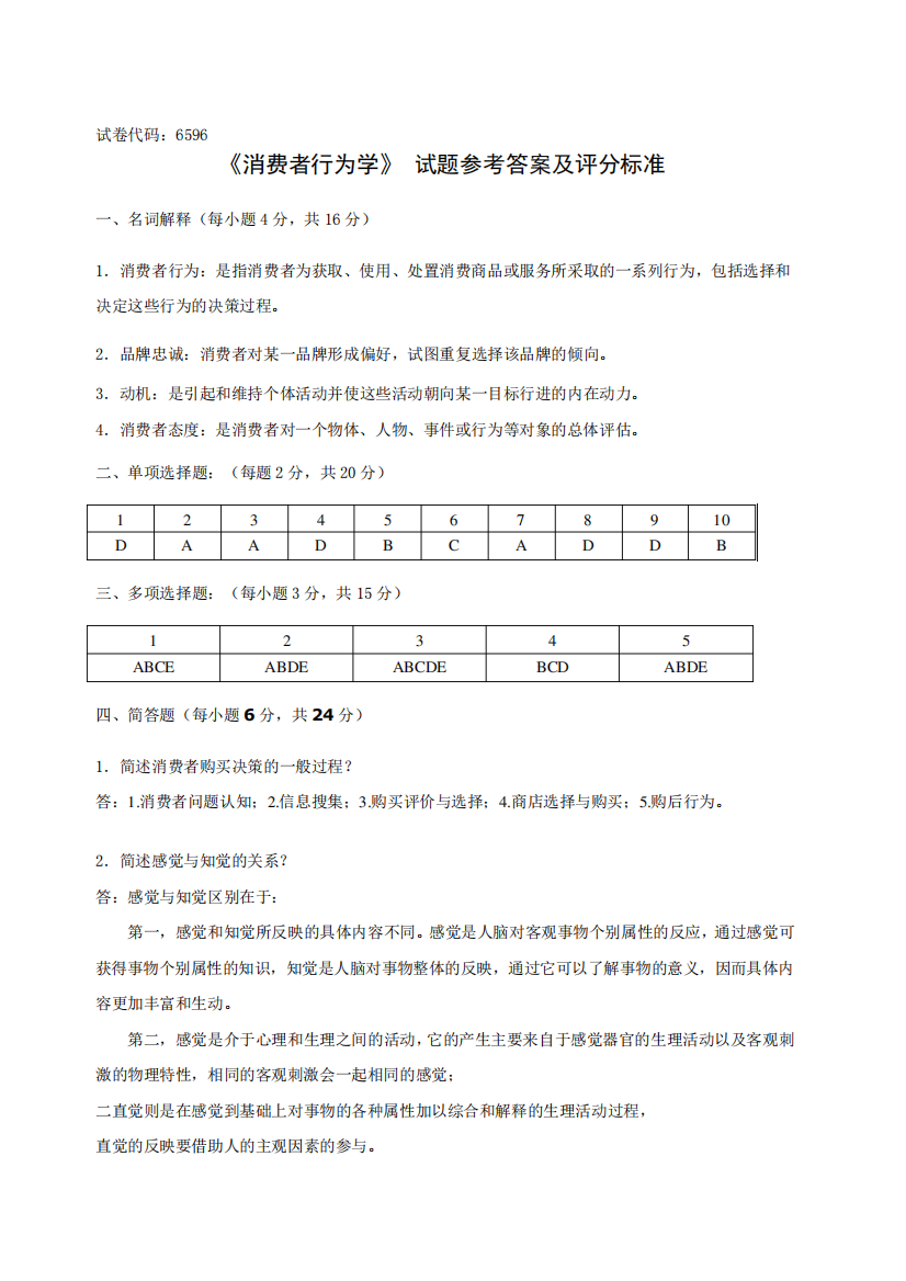 《消费者行为学》