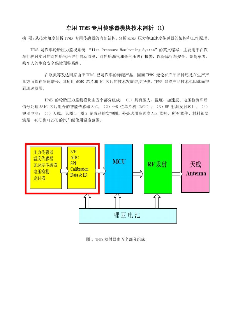 生产管理--车用TPMS专用传感器模块技术剖析1