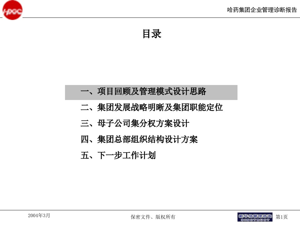 新话信咨询为某公司做的管理模式设计