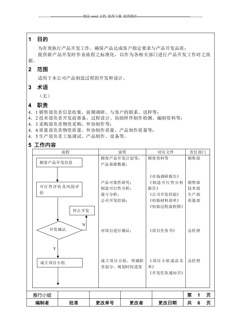 机械新产品开发管理流程