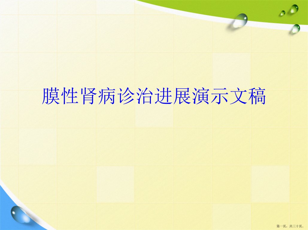 膜性肾病诊治进展演示文稿