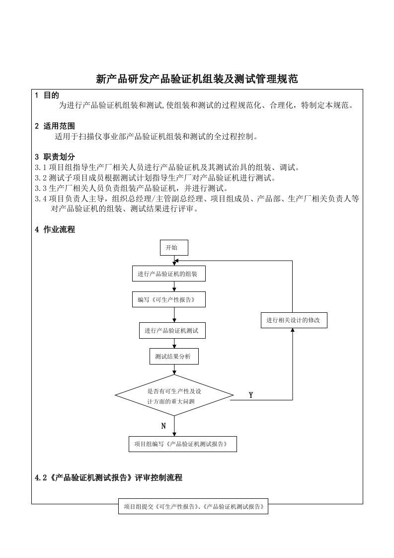 产品管理-新产品研发产品验证机组装及测试管理规范