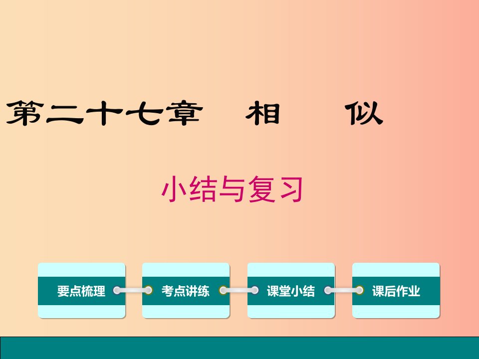 2019春九年级数学下册第二十七章相似小结与复习课件