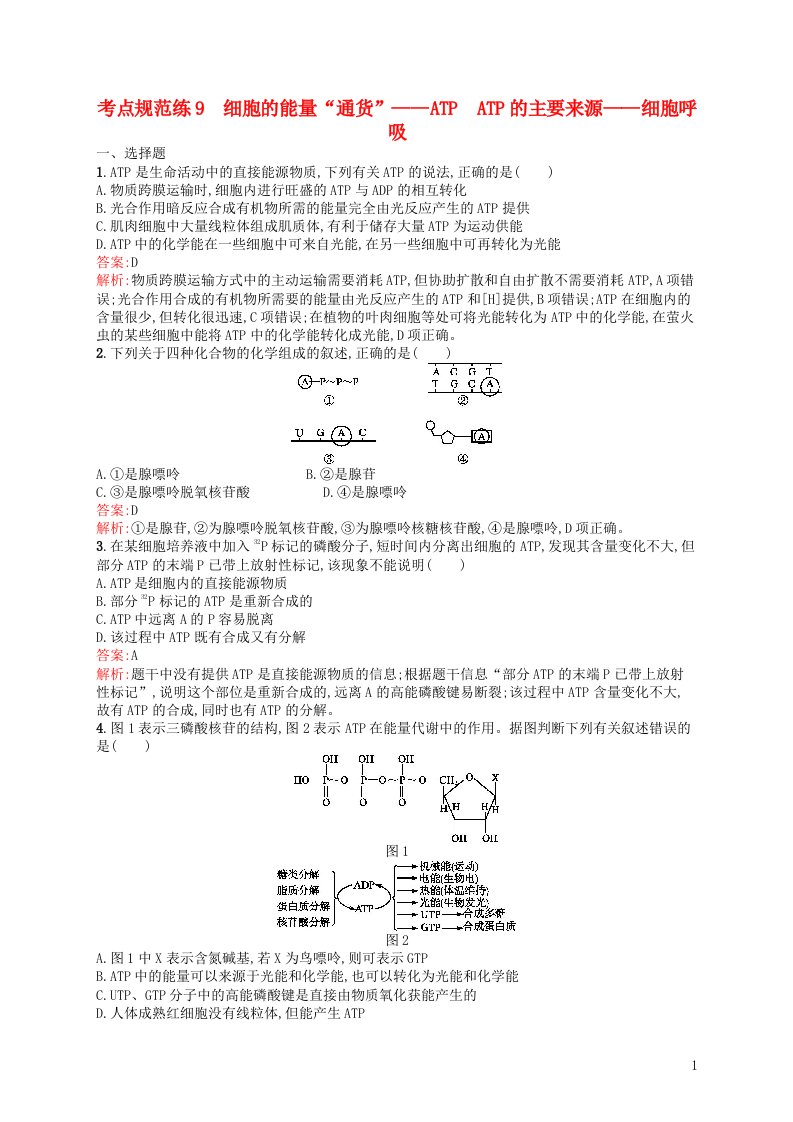 高优指导高三生物一轮复习