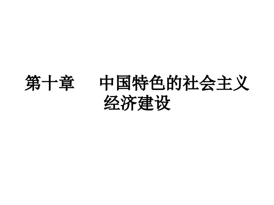 10中国特色社会主义经济建设（精选）