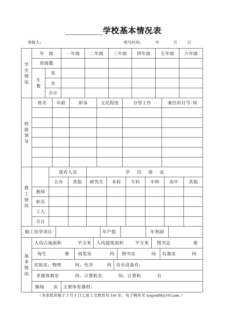 学校基本情况表