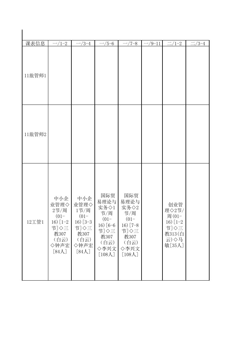 广东技术师范学院14-15第二学期课程表初稿管理学院