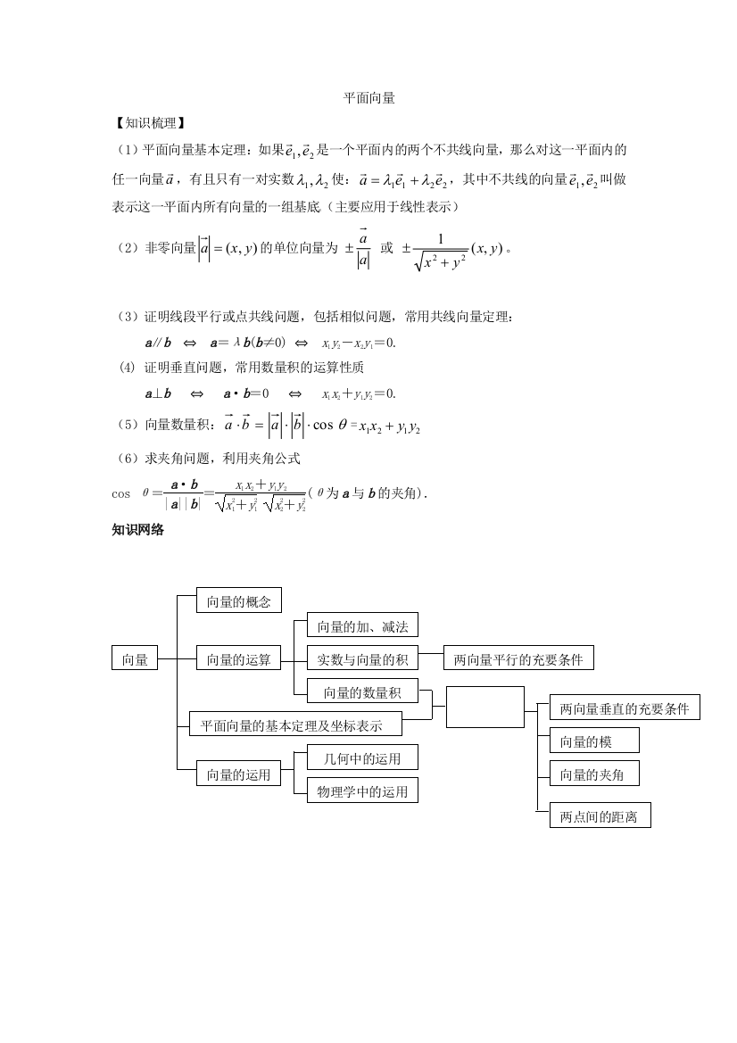 平面向量单元复习