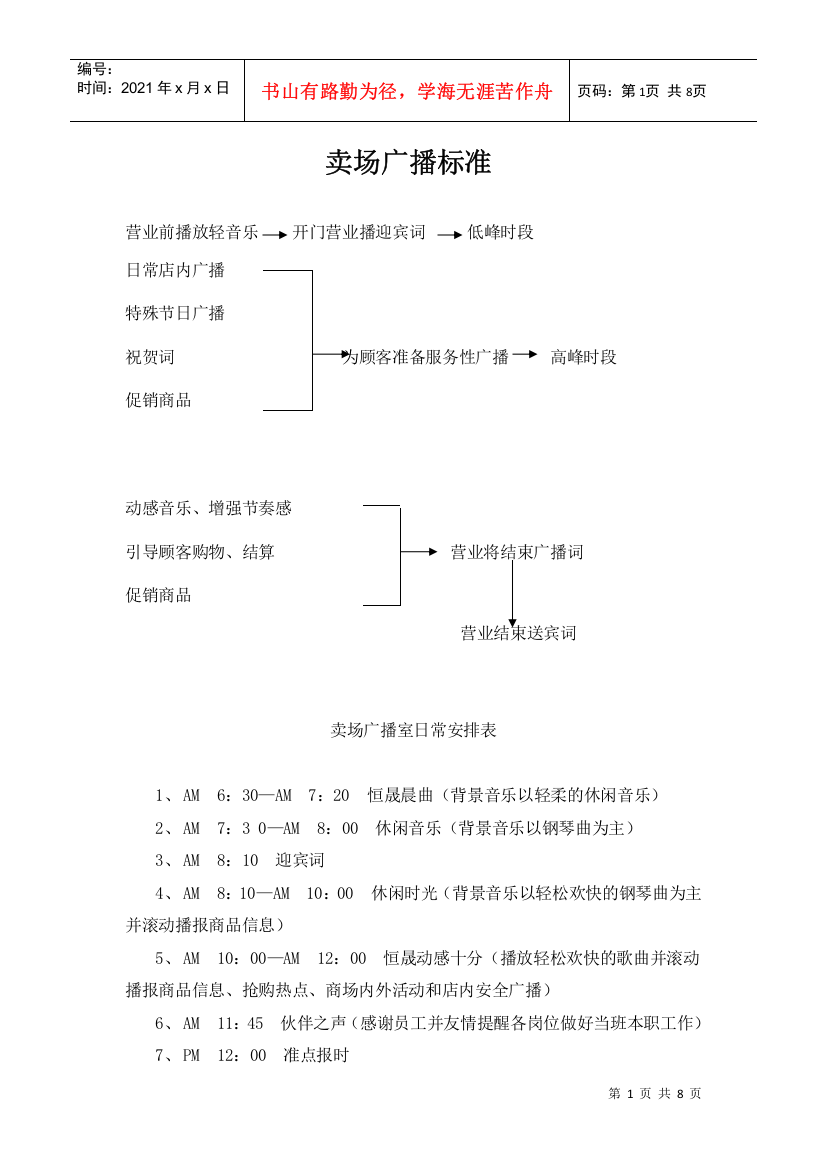 广播稿模式