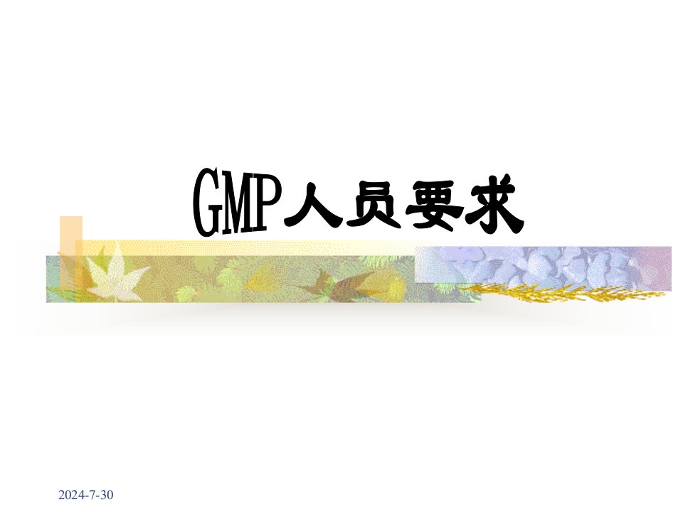 gmp人员要求