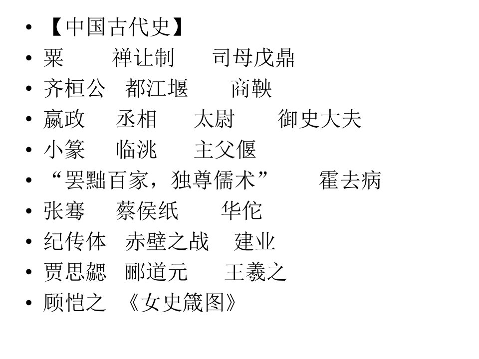 历史中考易错字