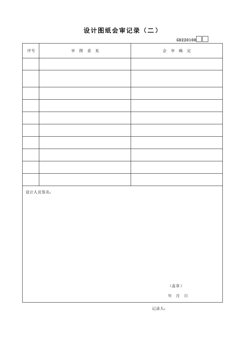 工程资料-5设计图纸会审记录二