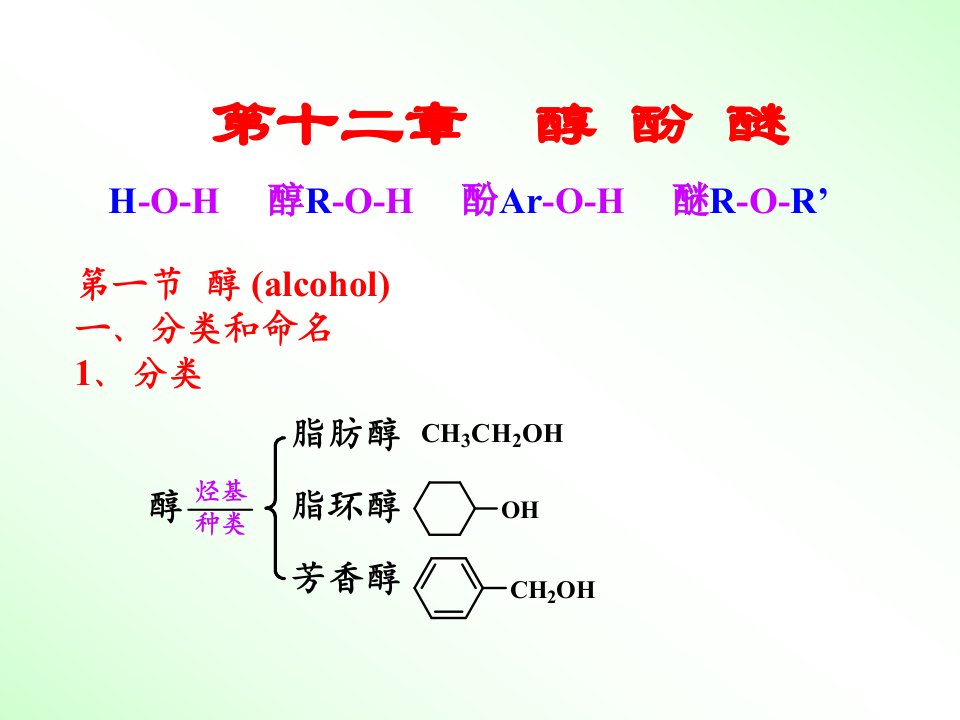 第十二章醇酚醚