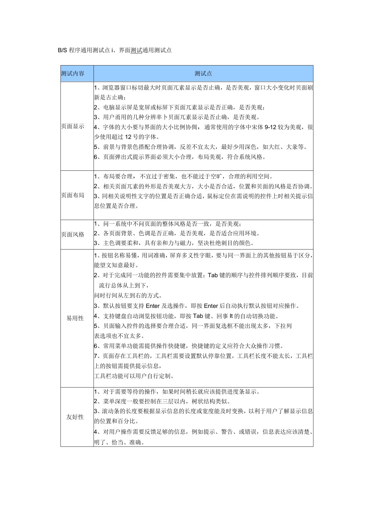 软件测试中通用的测试用例