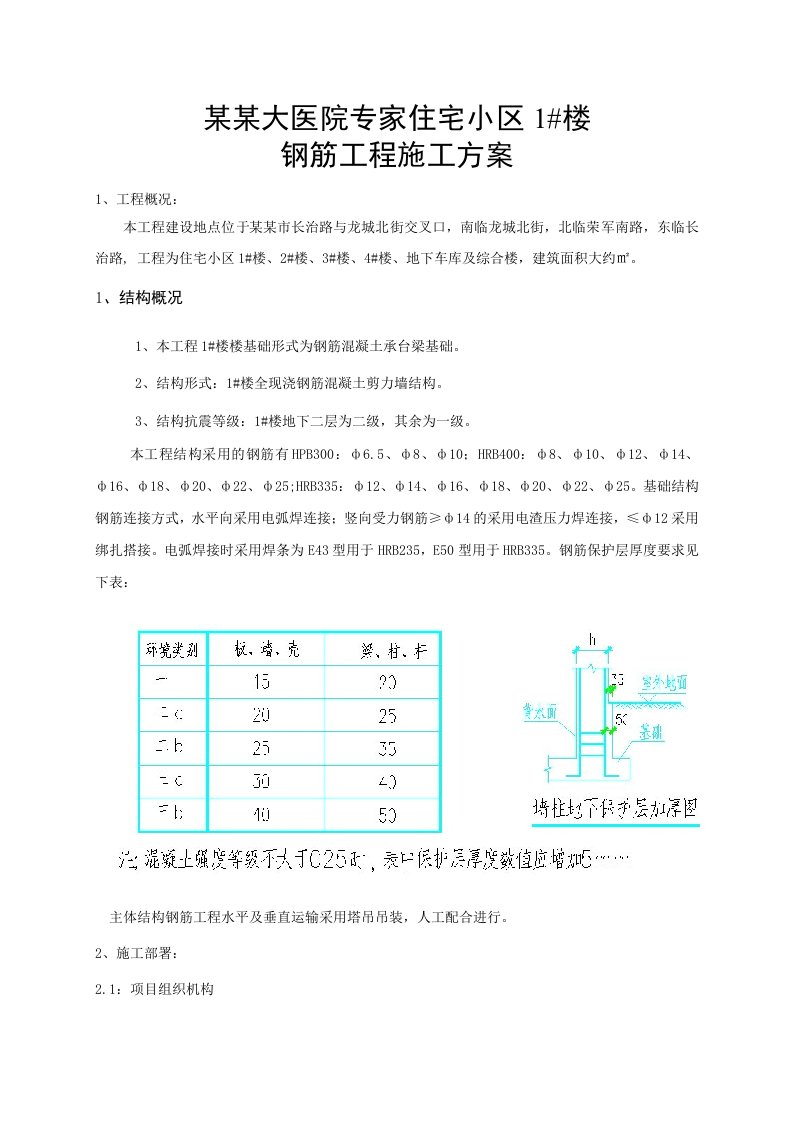 山西某小区高层住宅楼钢筋工程专项施工方案(附节点构造详图)