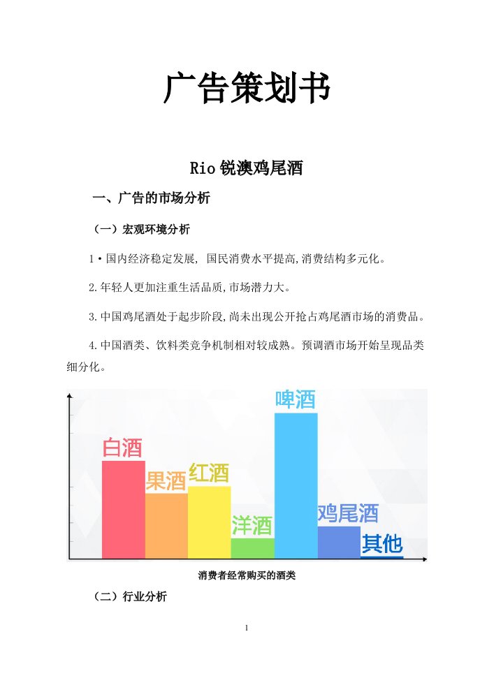 rio鸡尾酒广告策划方案