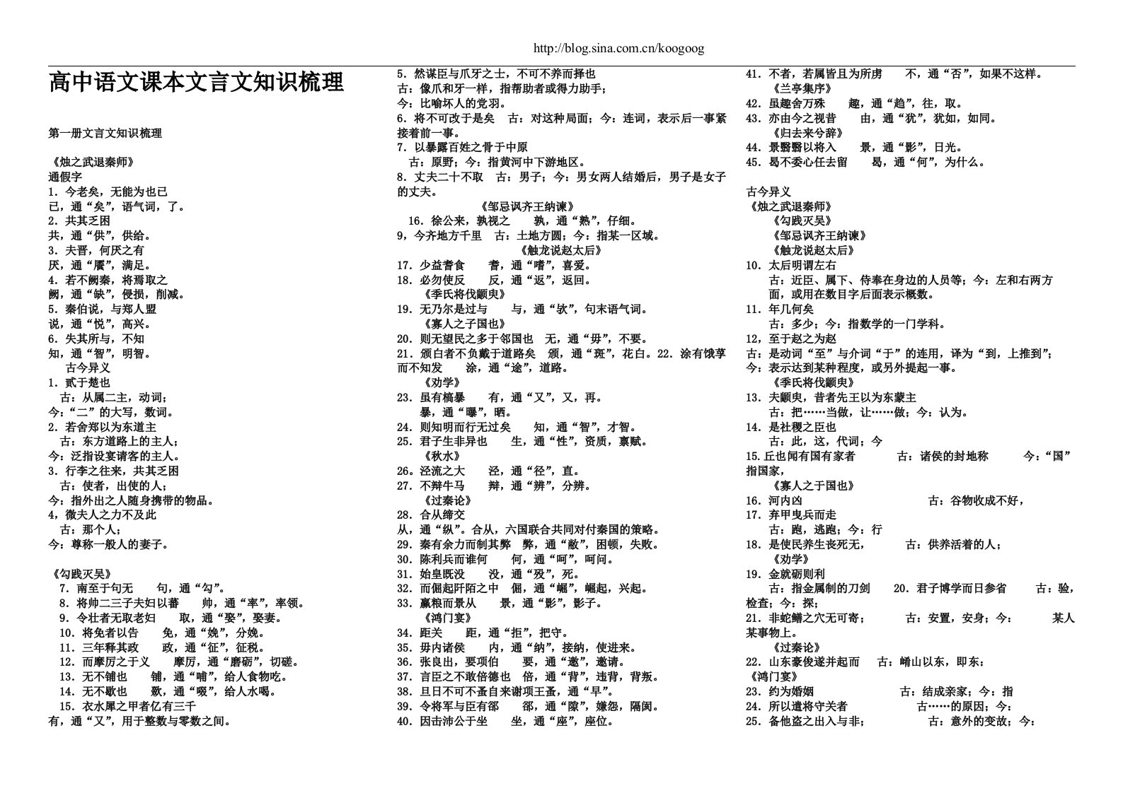 hmkAAA【高中语文课本文言文知识梳理(高中语文1—6册)】