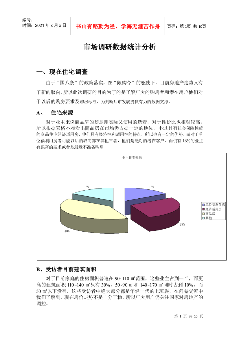 房地产调查分析