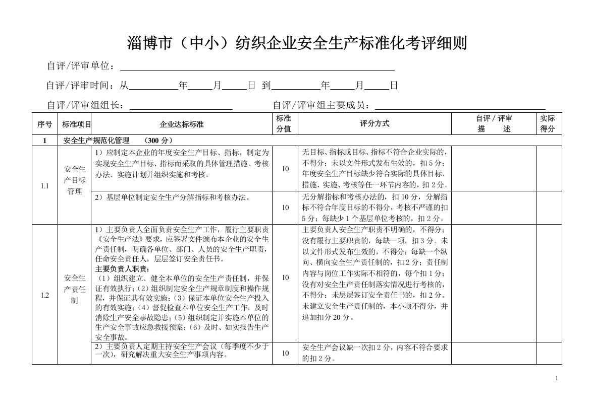 某地区纺织行业及安全生产管理知识标准化