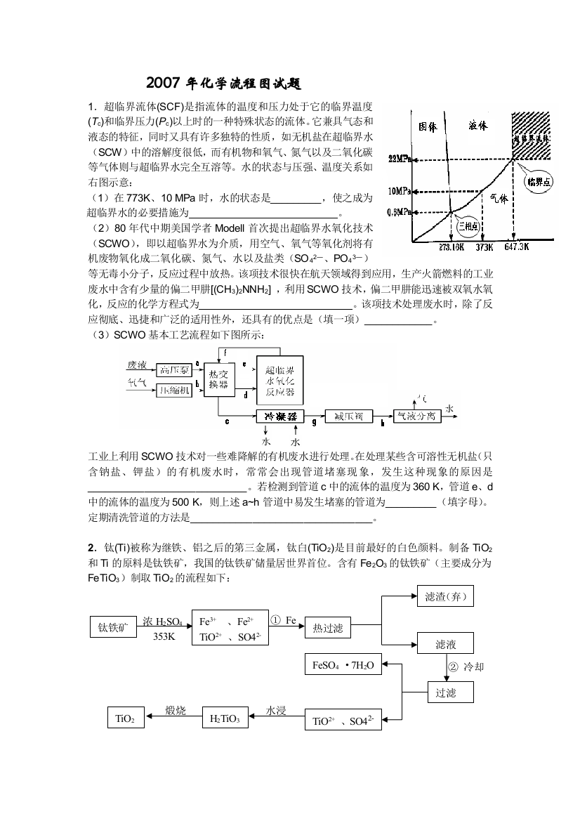 2007年化学流程图试题