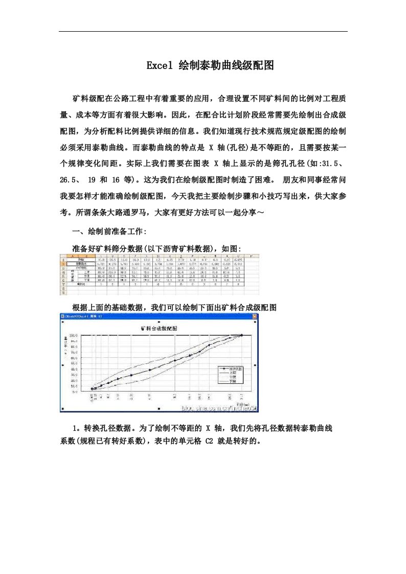 Excel绘制泰勒曲线级配图