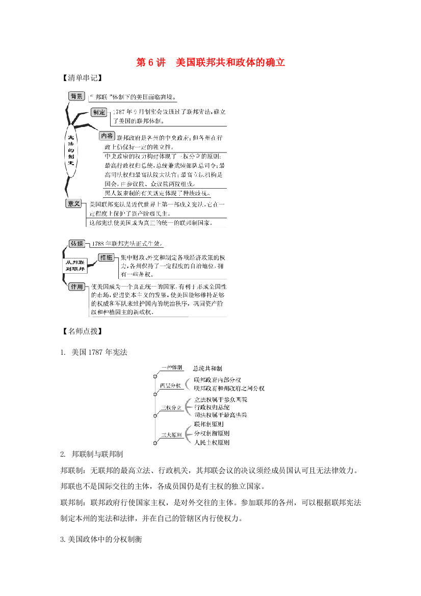 高考历史思维导图一轮复习之政治史