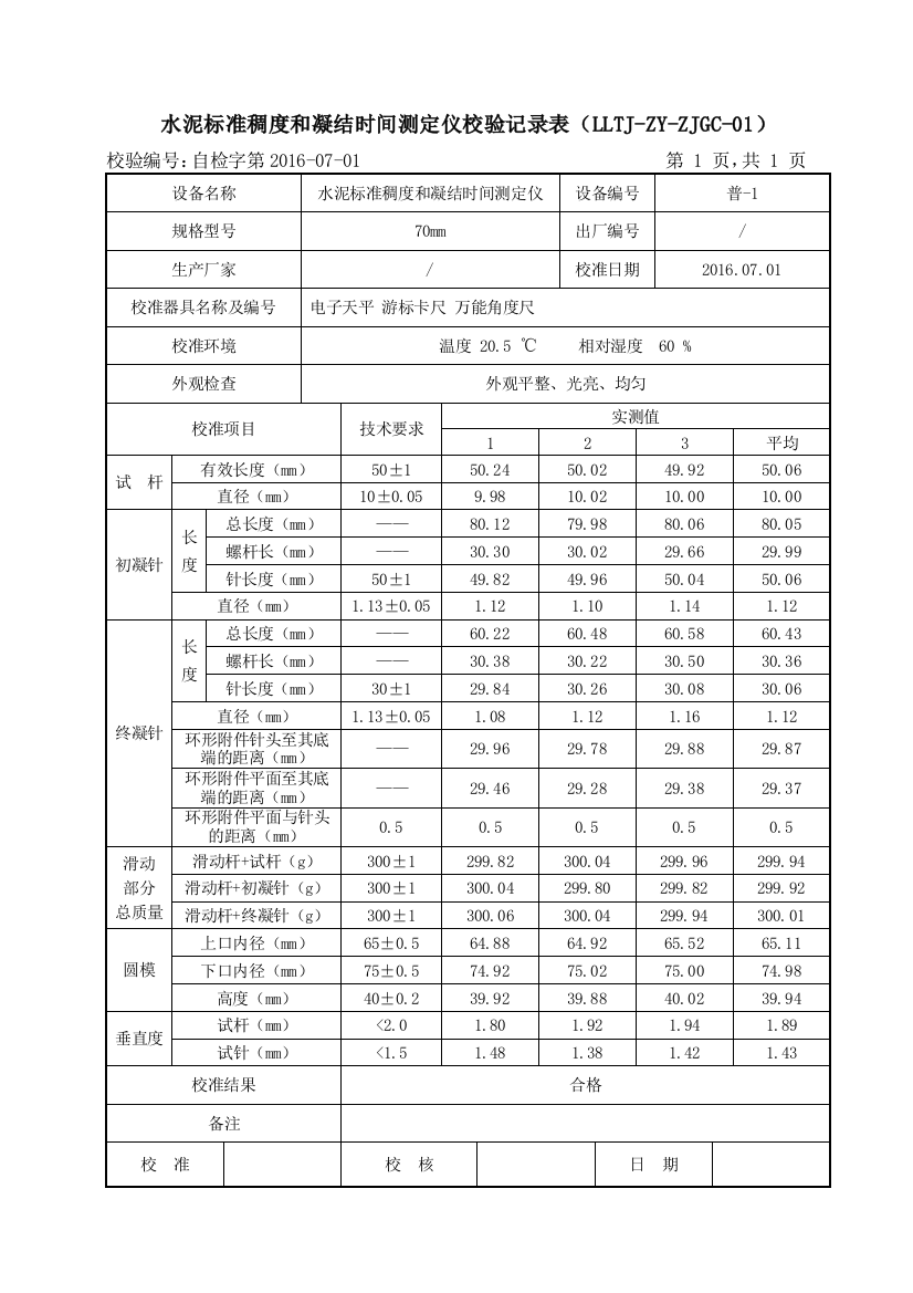 仪器设备自校记录表(DOC45页)