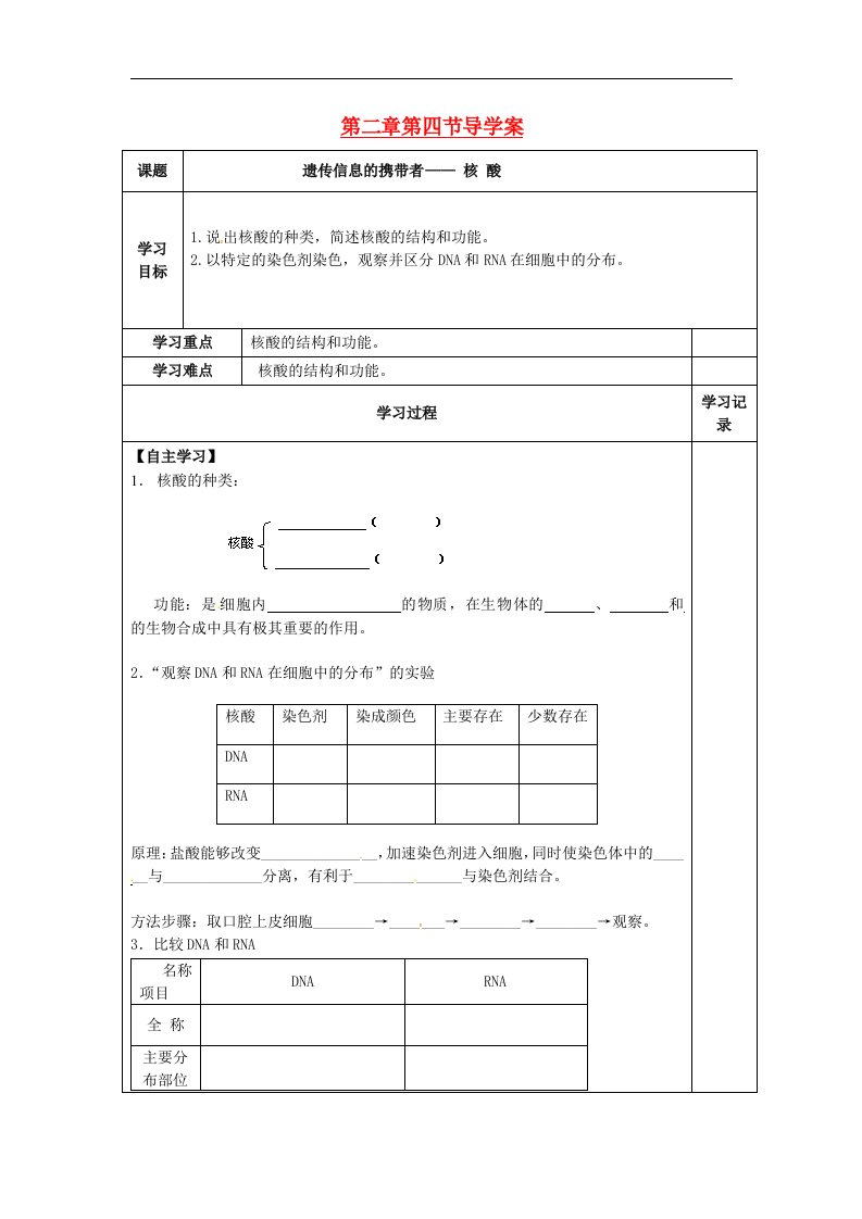 2017人教版高中生物必修1第2章