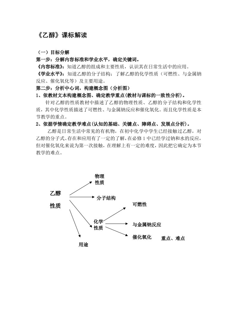 乙醇课标解读