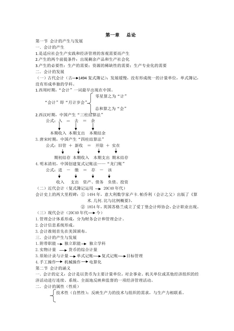 陈国辉版基础会计笔记