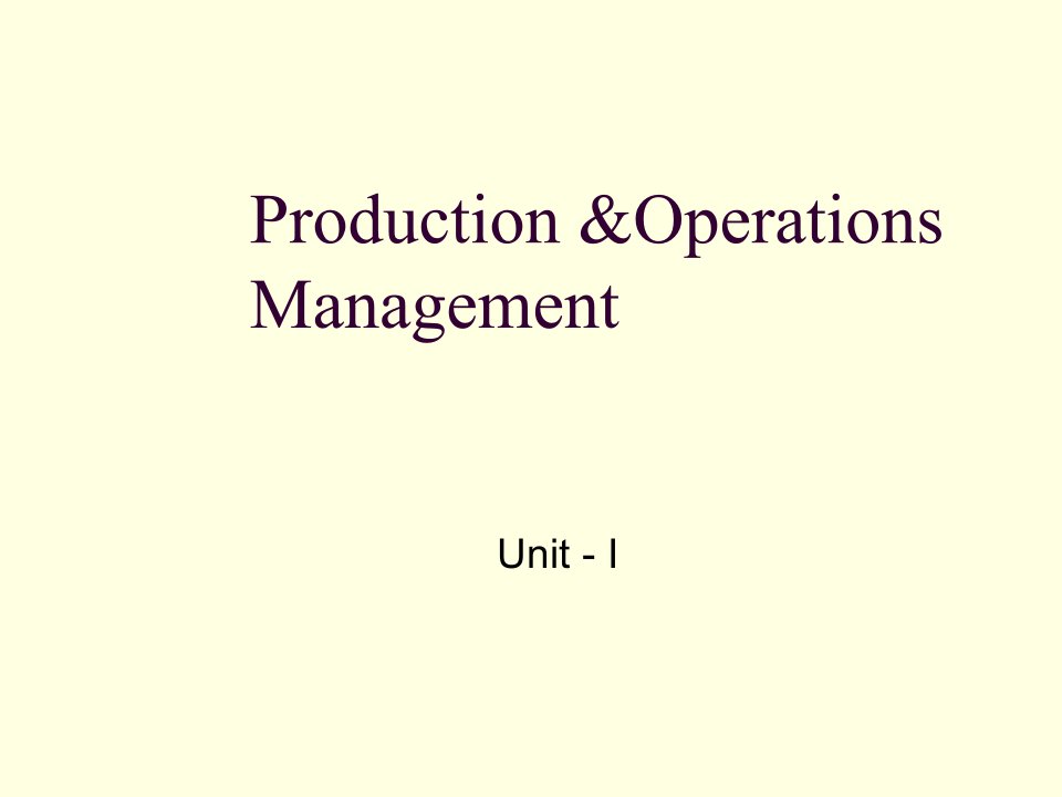 Production