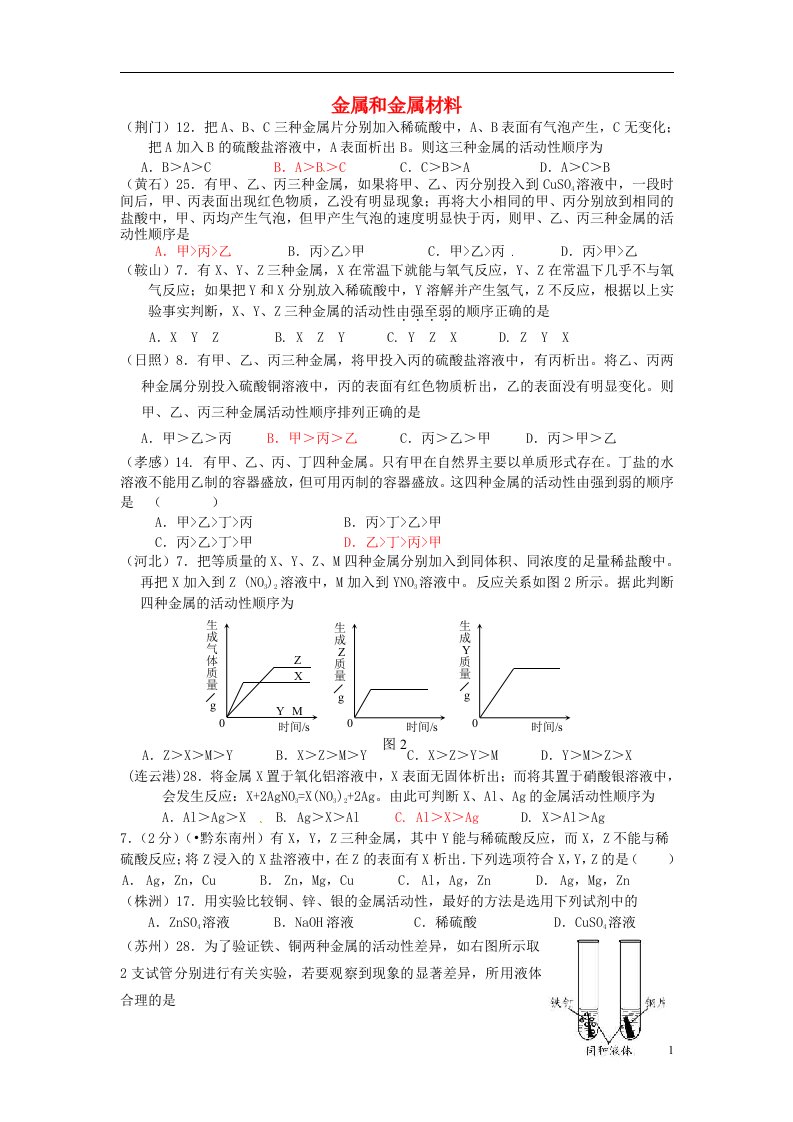 云南省广南县篆角乡初级中学校中考化学试题汇编