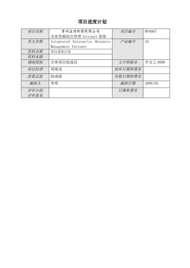 A3(项目进度计划)