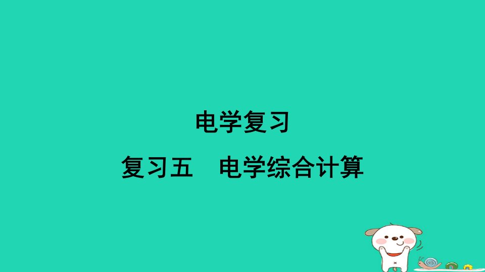 安徽省2024九年级物理下册电学复习五电学综合计算课件新版粤教沪版