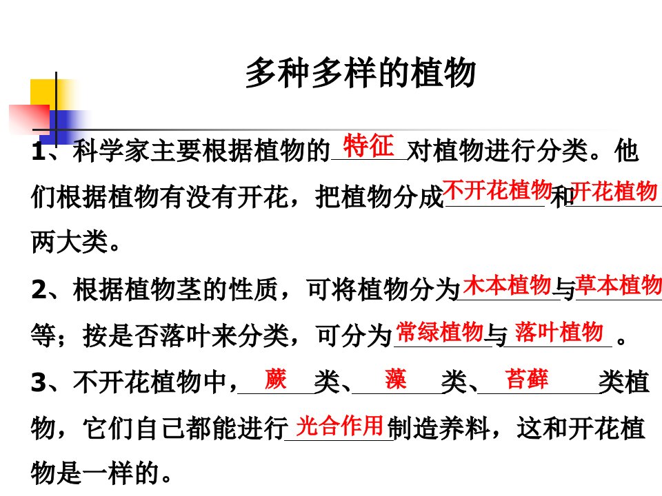 教科版科学六上《多种多样的植物》PPT课件